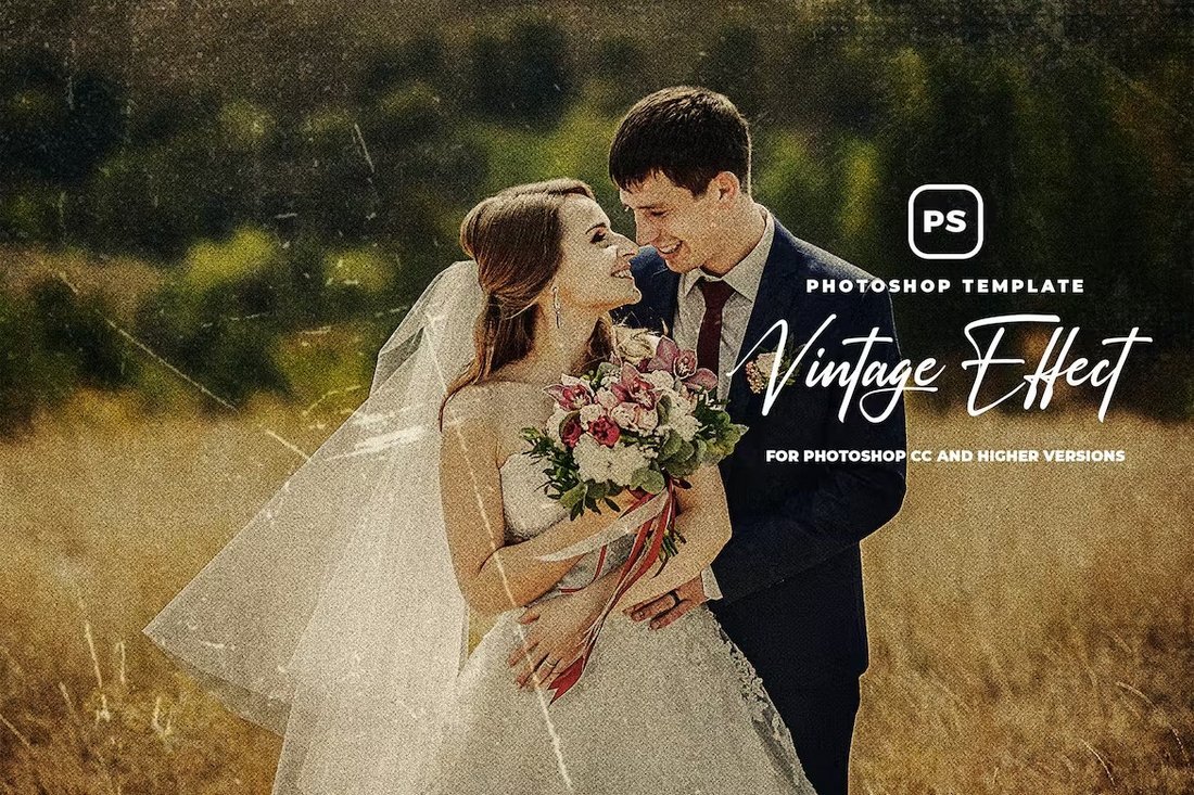 Vintage Photo Effect PSD Template