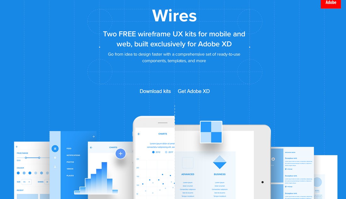 Wires - Free Wireframe Kit for Adobe XD