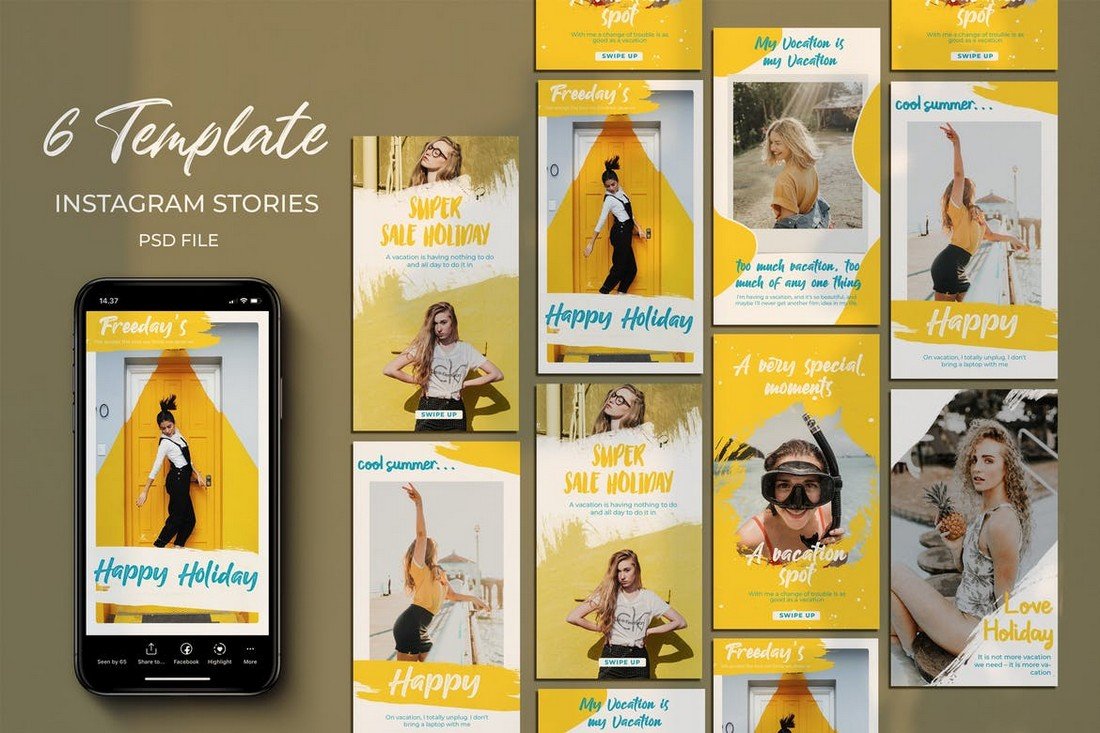 Yellow Holy - 6 Instagram Story Templates