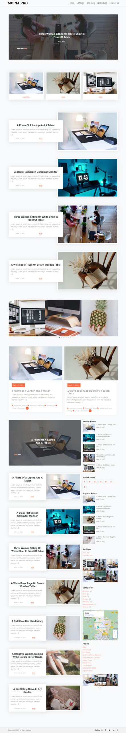 Moina Blog - Best New Free WordPress Themes For May 2022