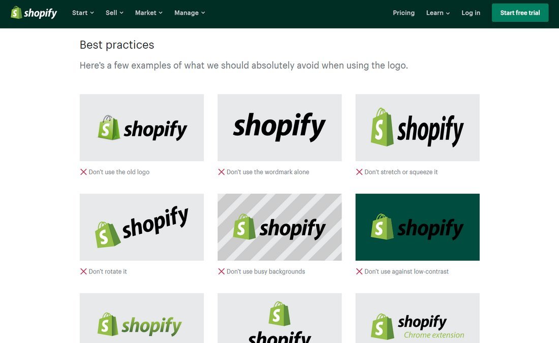 shopify brand kit example
