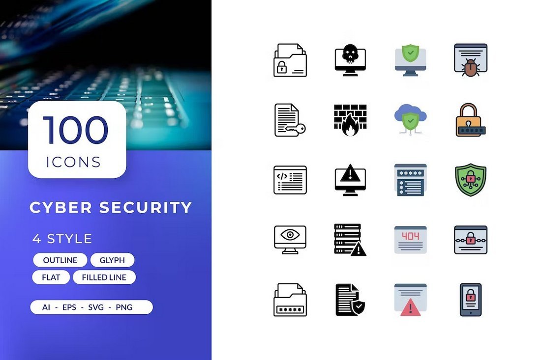 100 Cyber Security Adobe XD Icons