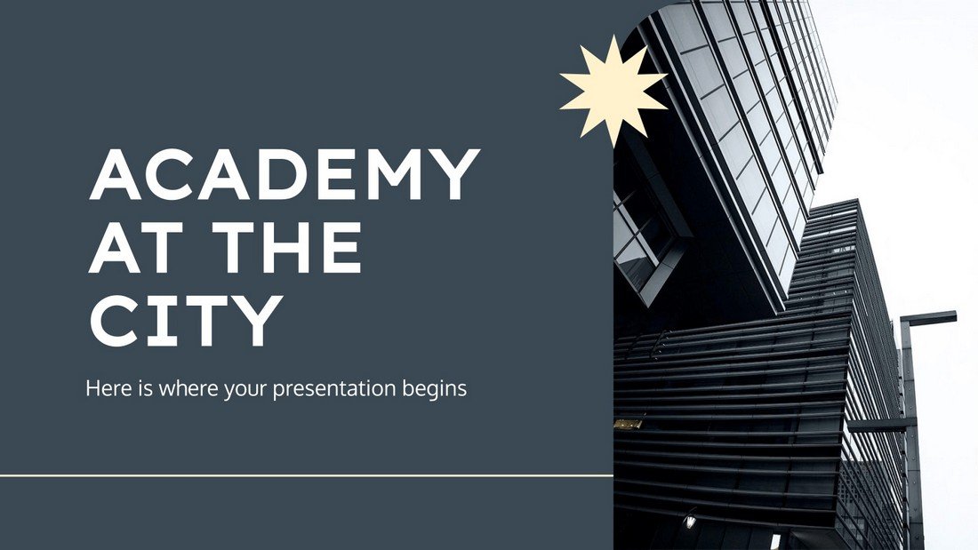 Academy at the City - Free Education PowerPoint Template