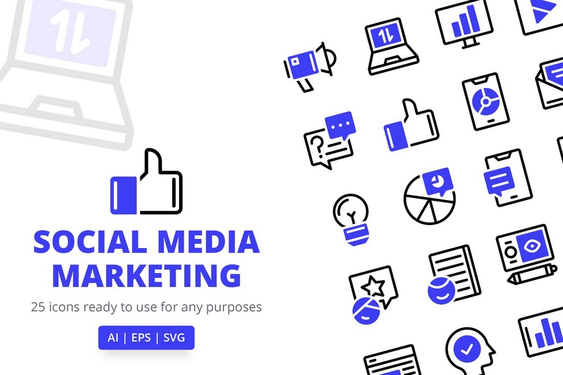 Adobe XD Social Media Marketing Icons