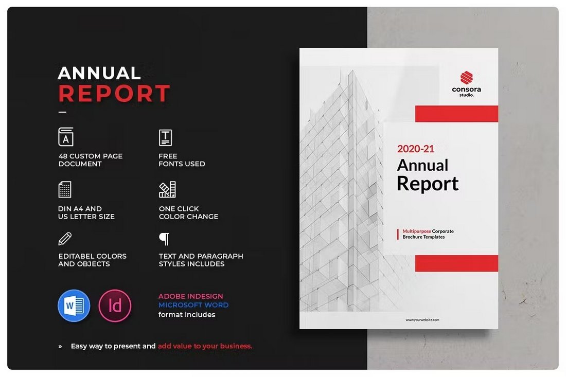Annual Report Template Word & InDesign