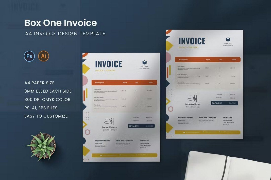 Box One - Invoice Template for Illustrator