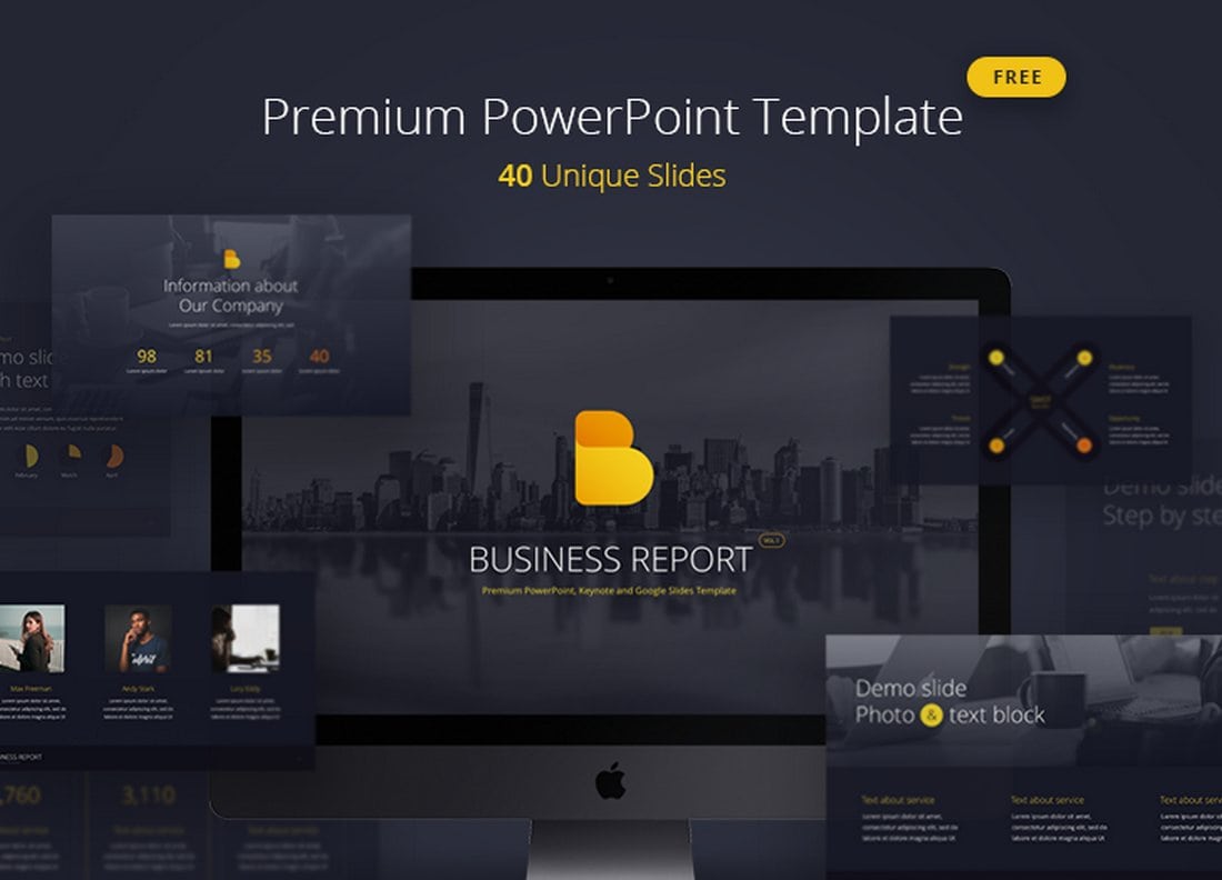 Business Report Free PowerPoint Template