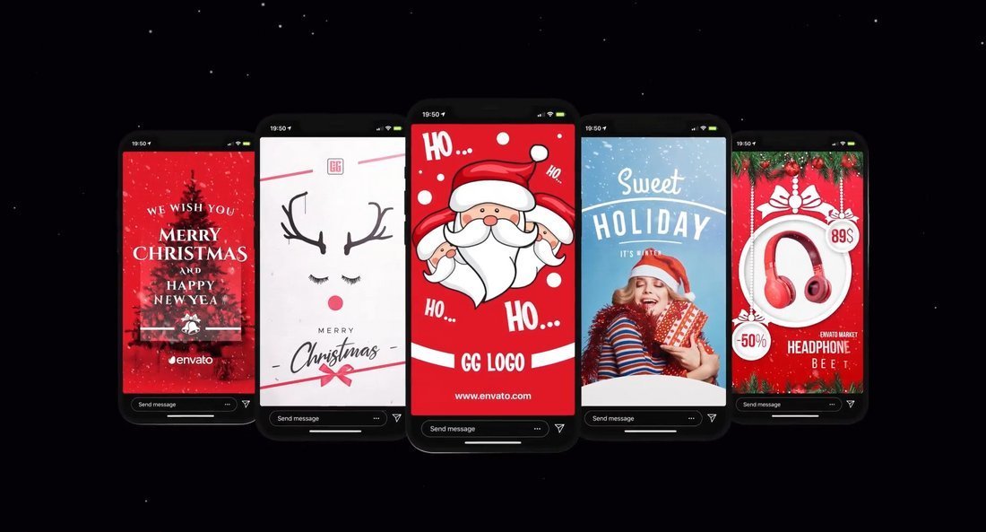 Christmas Instagram Stories Premiere Pro Video Templates