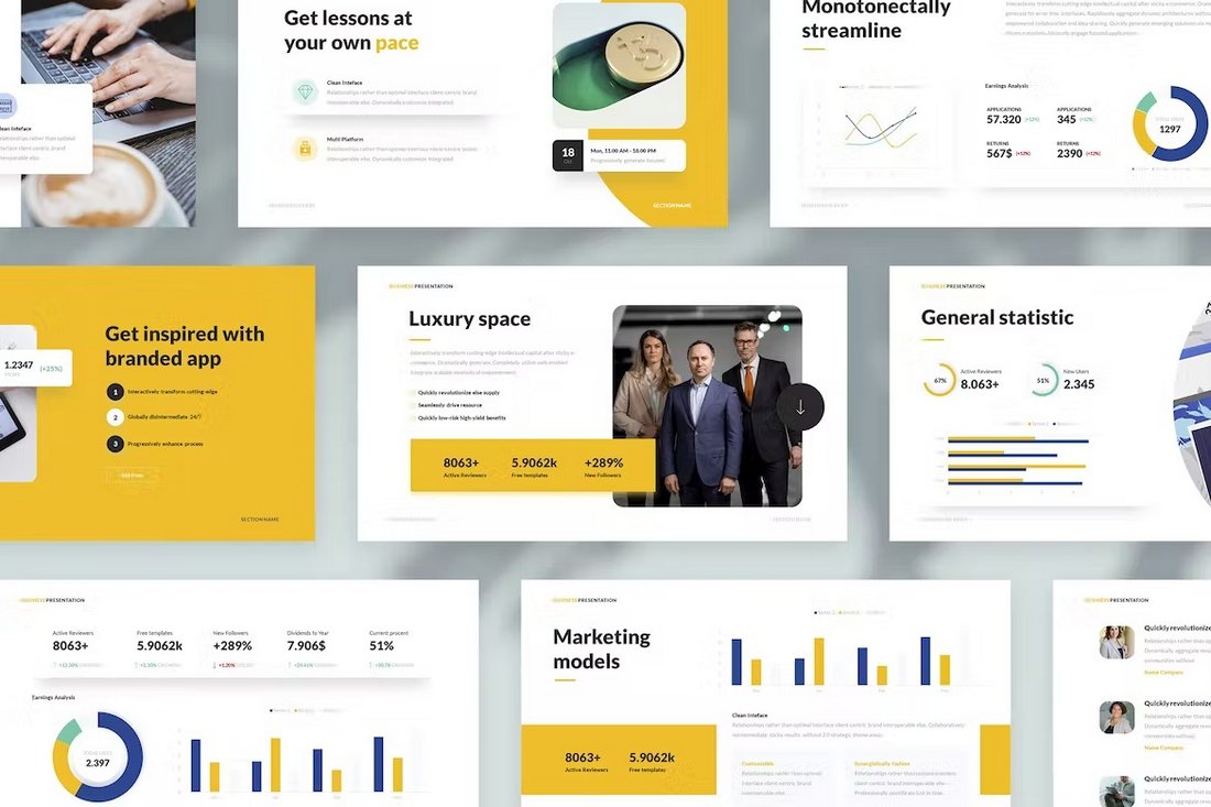 Clean Business Presentation PowerPoint Template