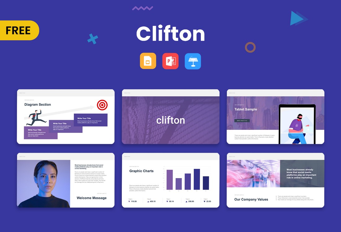 Clifton Free Business & Agency Keynote Template