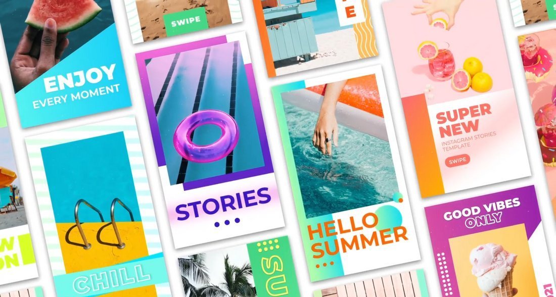 Colorful Stories Premiere Pro Instagram Video Templates