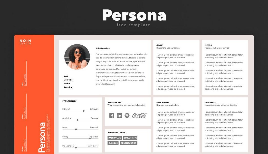 Detailed User Persona Free Figma Template