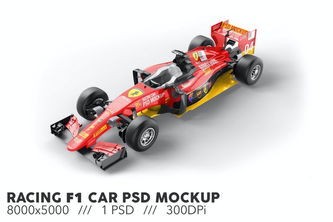 F1 Racing Car Livery Mockup