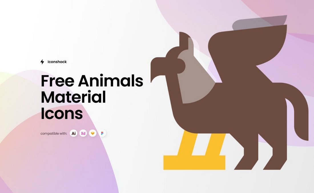 Free Animals Material Icons for Adobe XD
