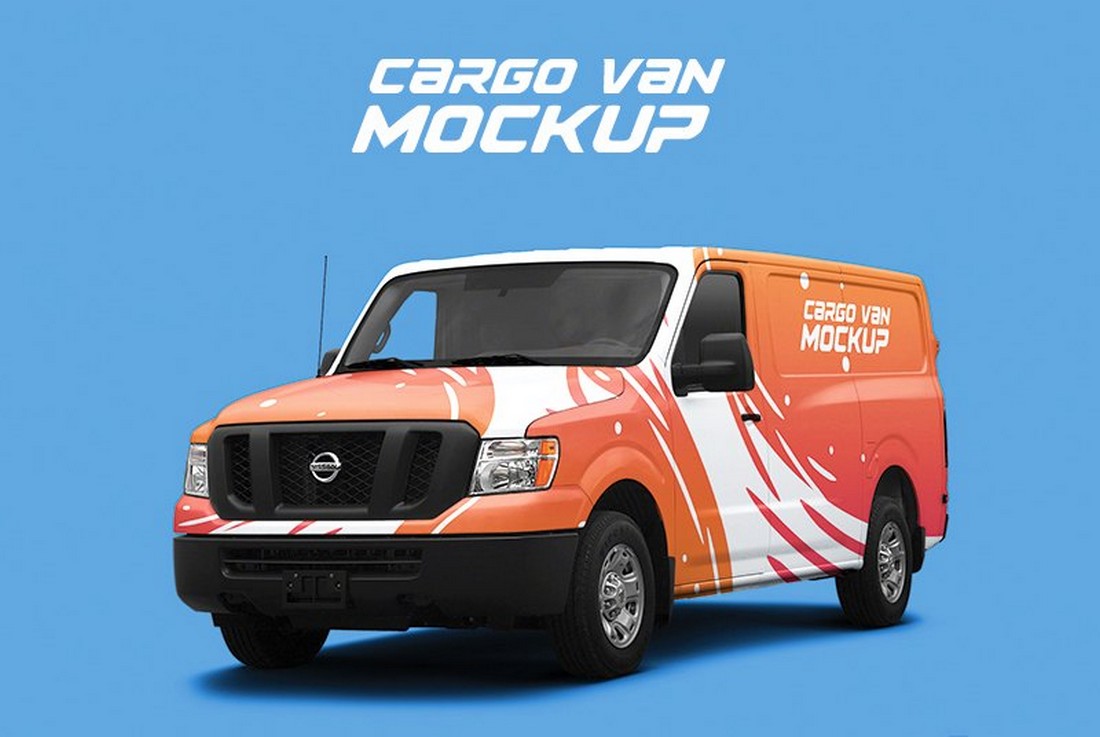 Free Cargo Van Wrap Mockup