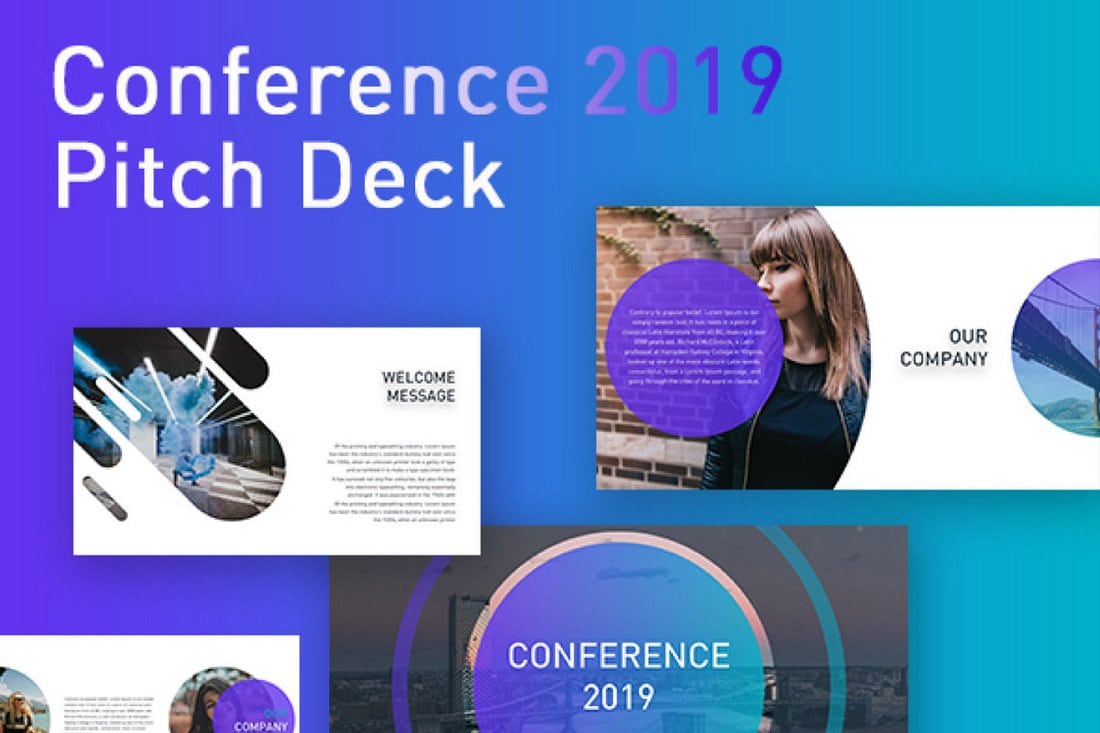 Free Conference Pitch Deck Powerpoint Template