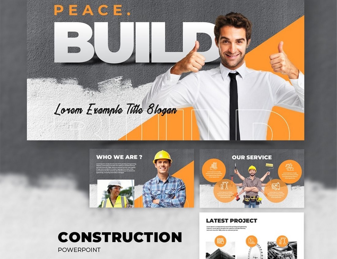 Free Construction & Real Estate PowerPoint Template