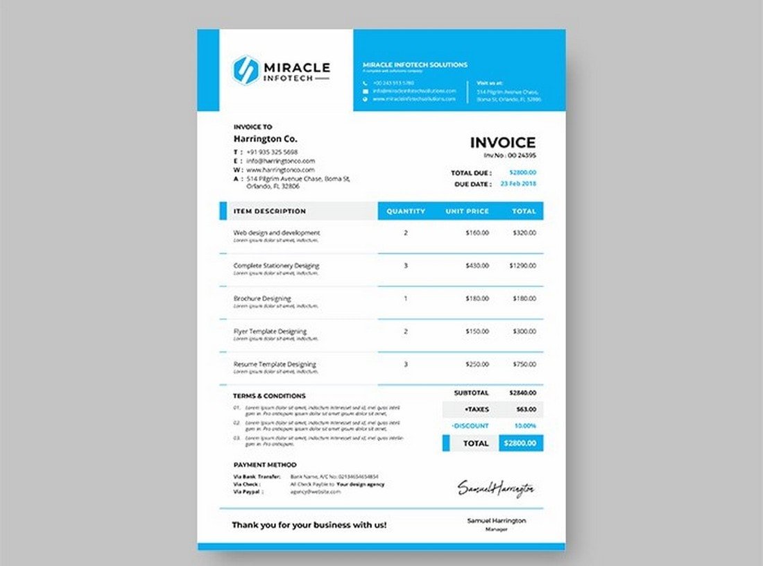 Free Corporate Invoice Template for InDesign