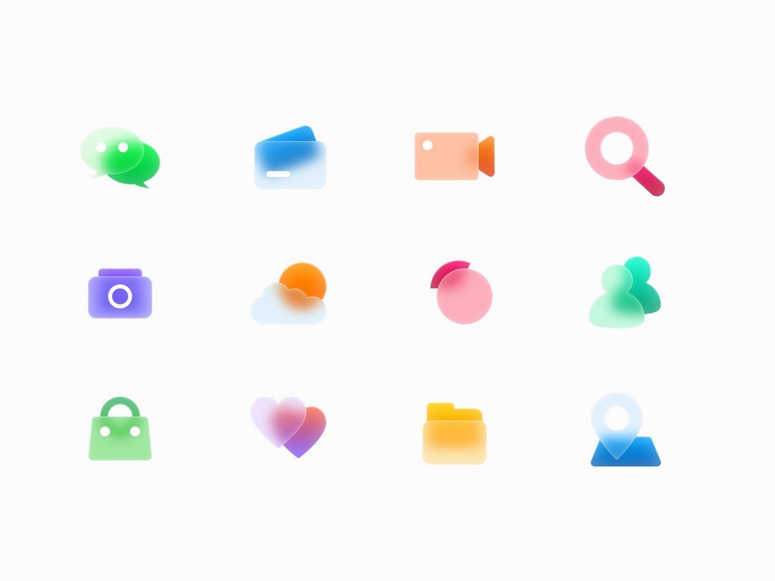 Free Free Glass Icons for Adobe XD