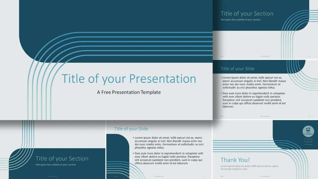 Free Gradient Corners Business PowerPoint Template