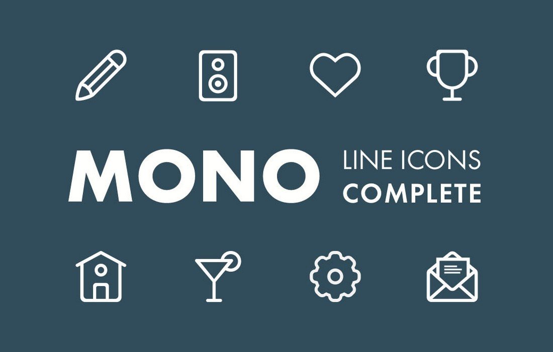 Free Mono Line Icons for Adobe XD