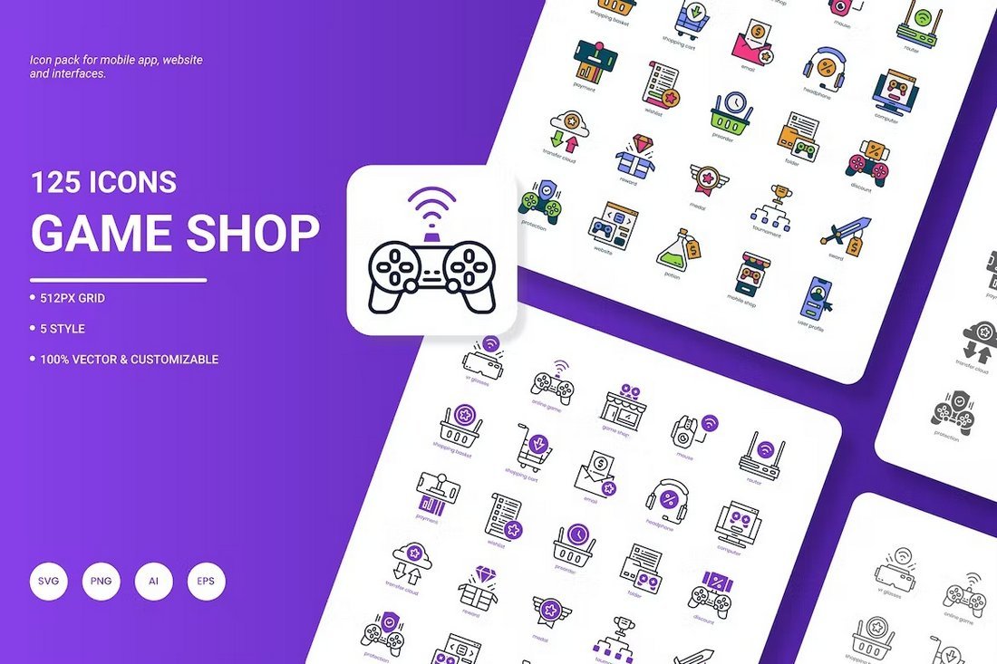 Game Shop Icon Pack for Adobe XD