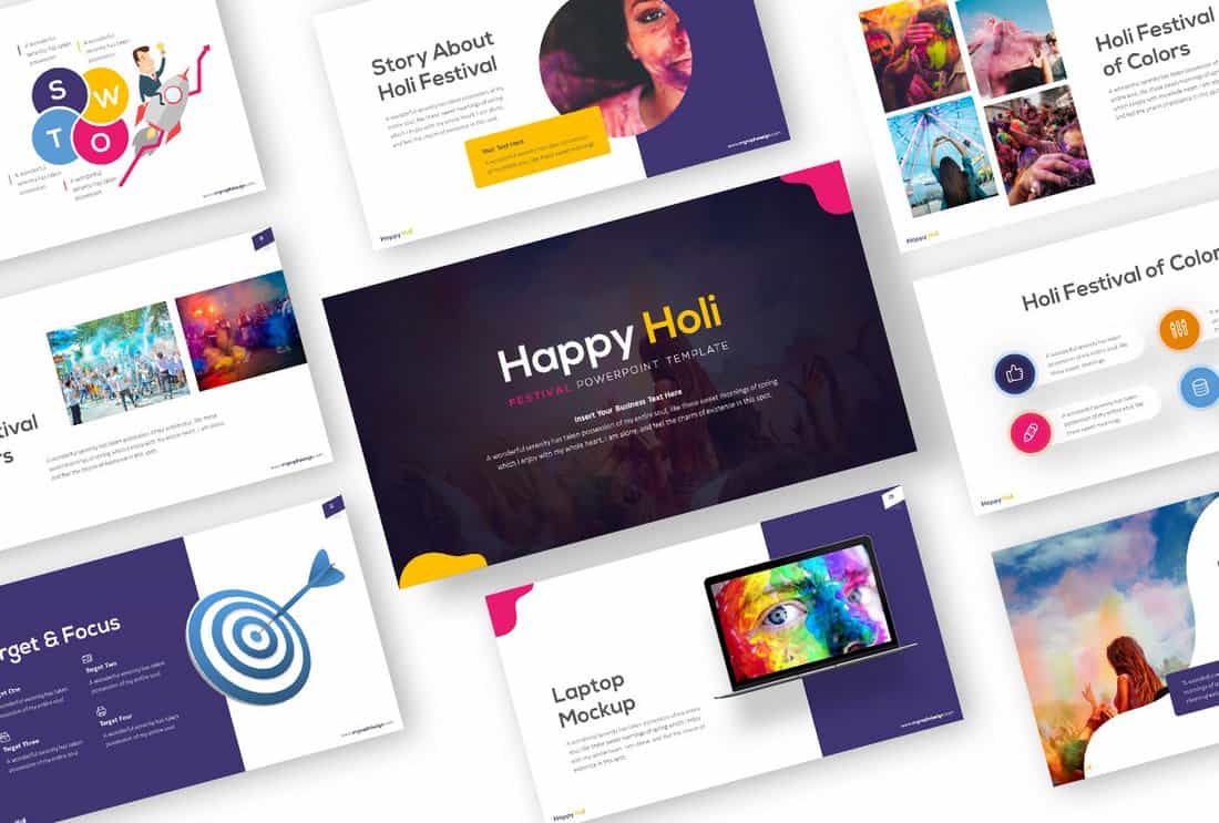 Happy Holi - Creative Free Powerpoint Template