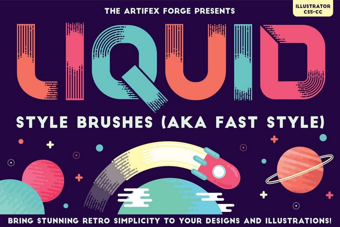 Liquid Style Brushes for Illustrator