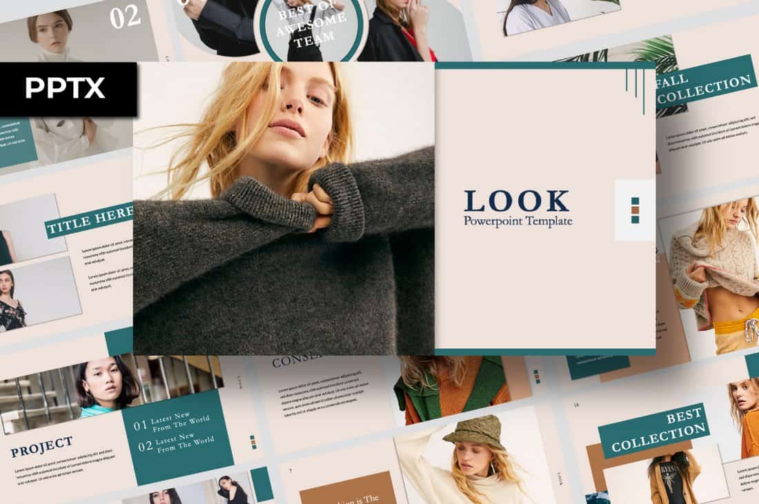 Look - Free Fashion PowerPoint Template