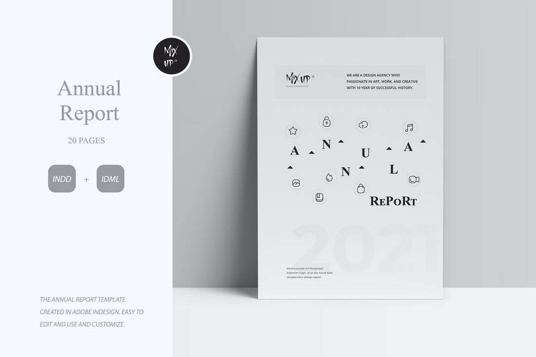 Minimalist Annual Report InDesign Template