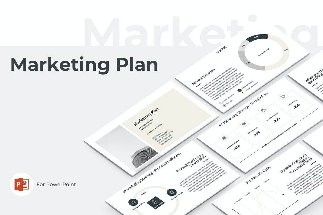 Minimalist Marketing Plan PowerPoint Template