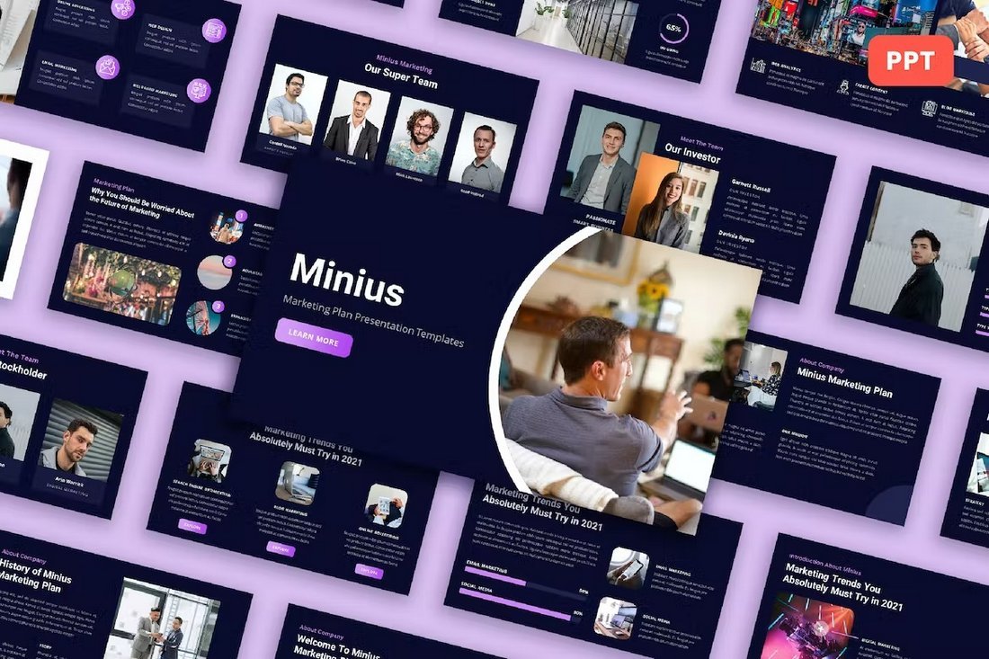 Minius - Marketing Plan PowerPoint Template
