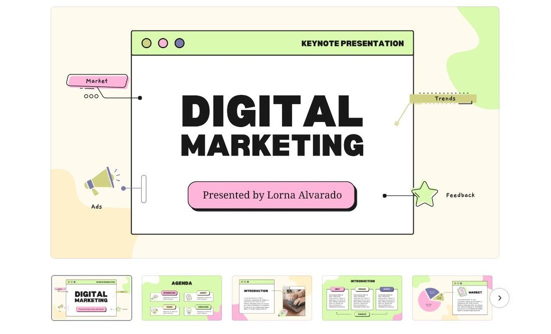 Modern Digital Marketing Canva PowerPoint Templates
