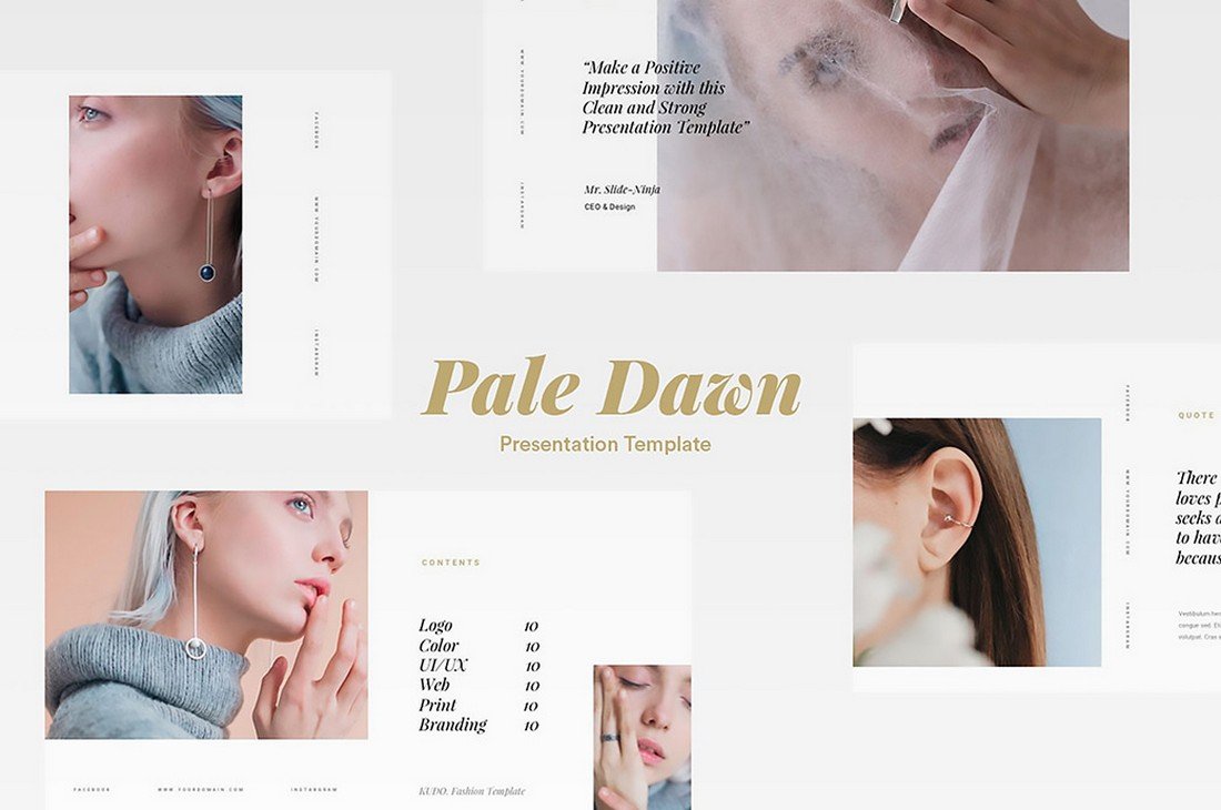 Pale Dawn - Free Modern Fashion PowerPoint Template