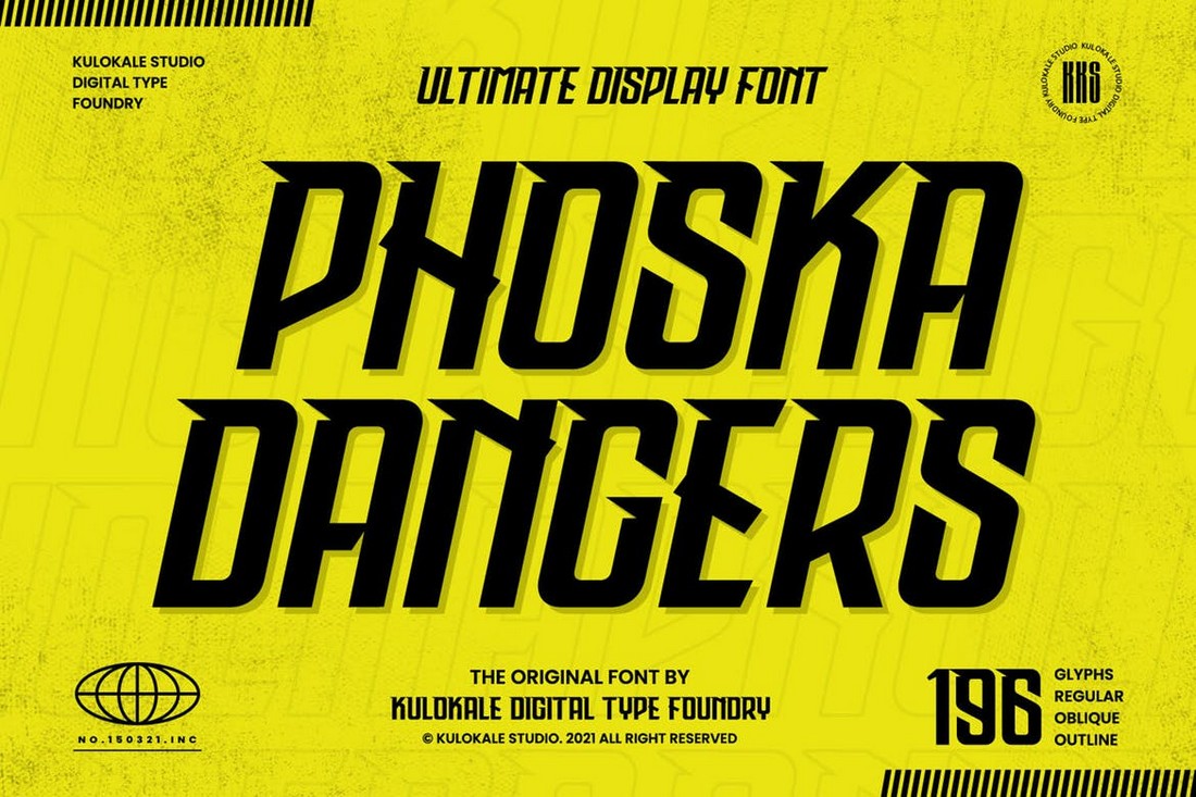 Phoska Dangers - Game Techno Display Font