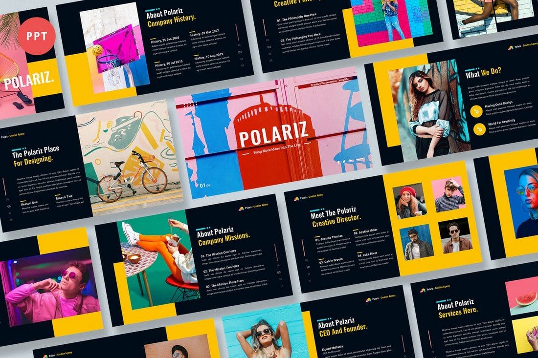 Polariz - Colorful Portfolio Powerpoint Template