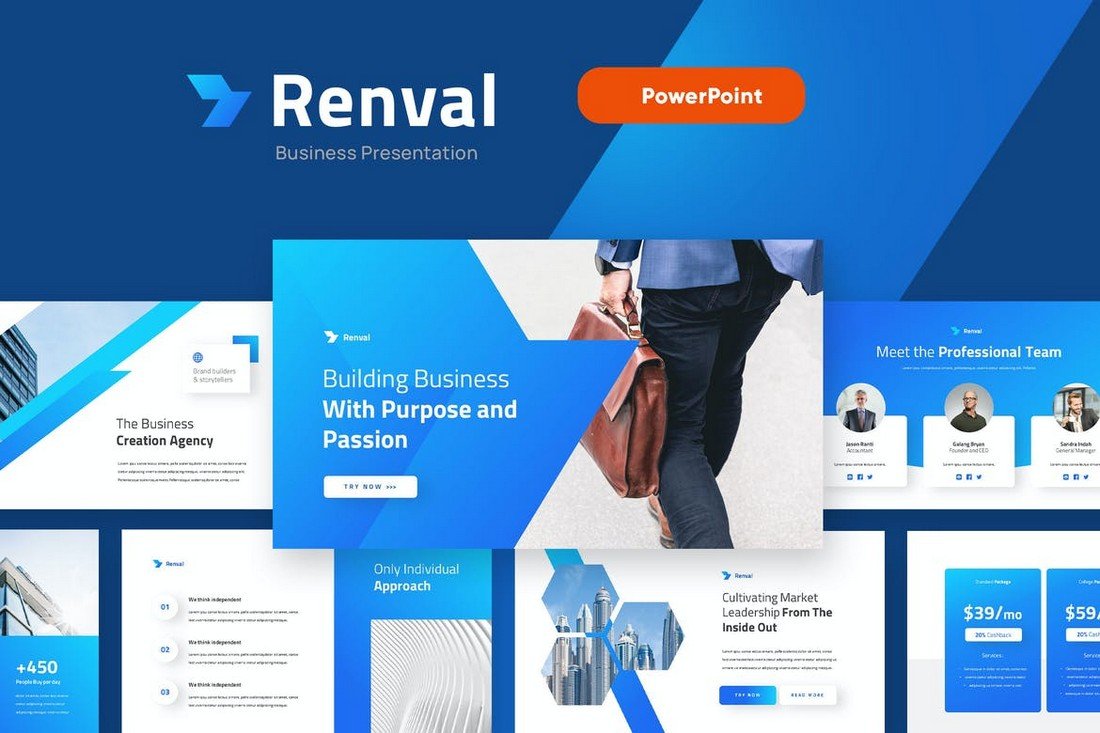 RENVAL - Marketing Strategy PowerPoint Template