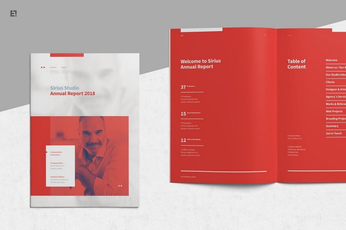 Red Annual Report Template