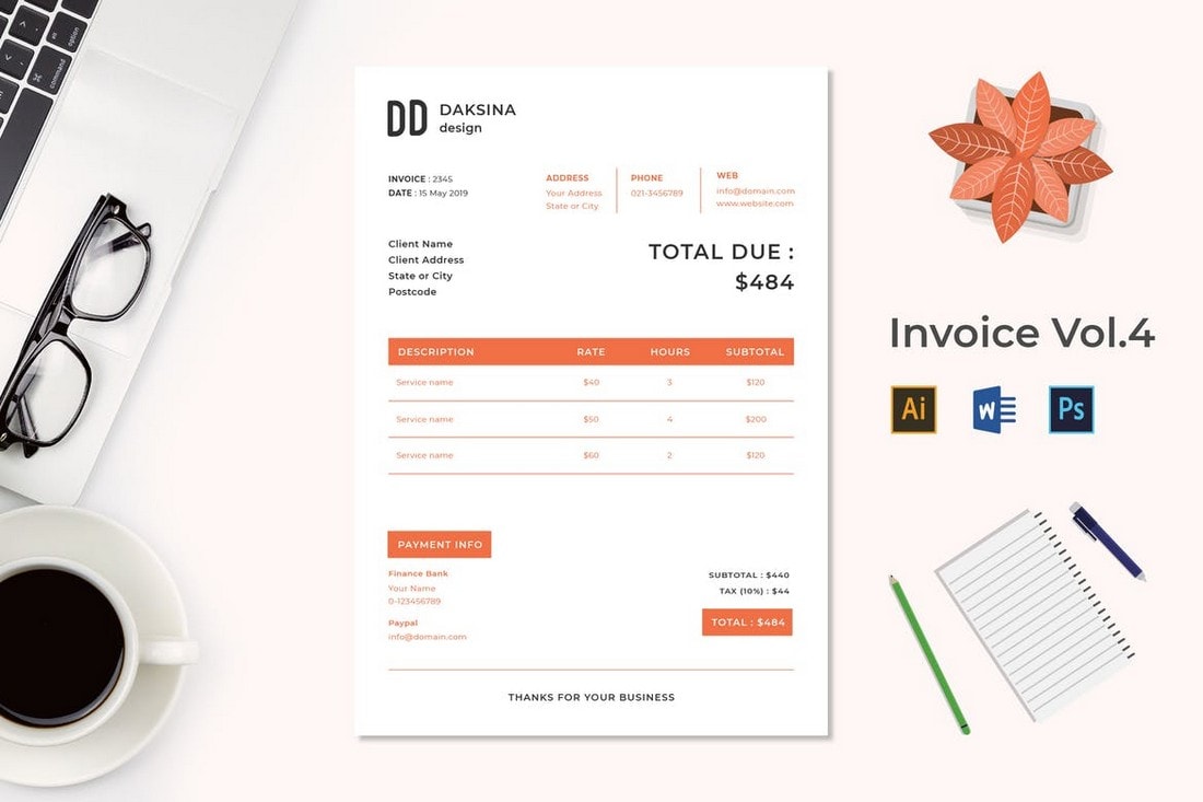 Simple Invoice Template For Freelancers