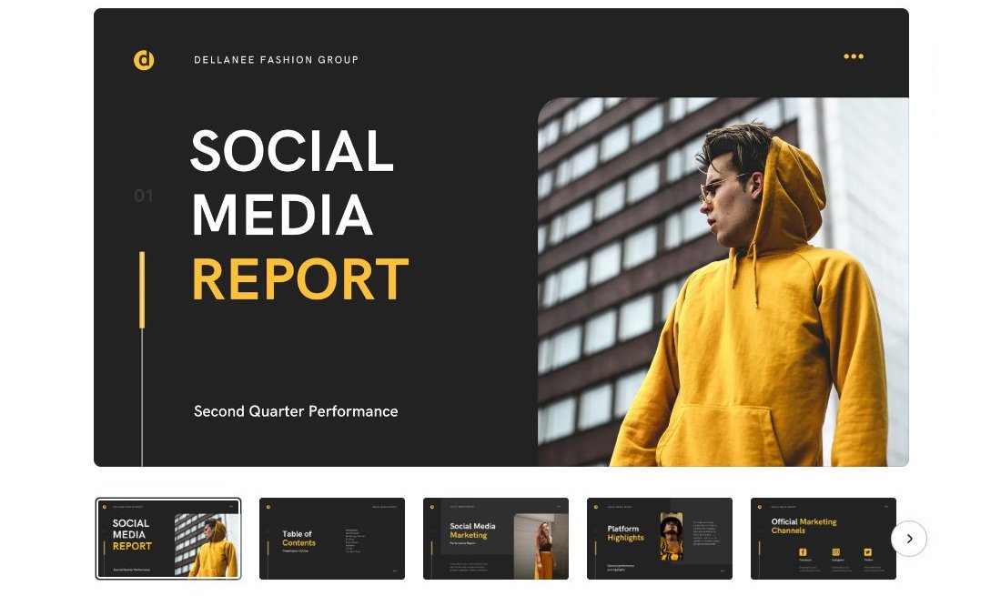 Social Media Report Canva PowerPoint Templates