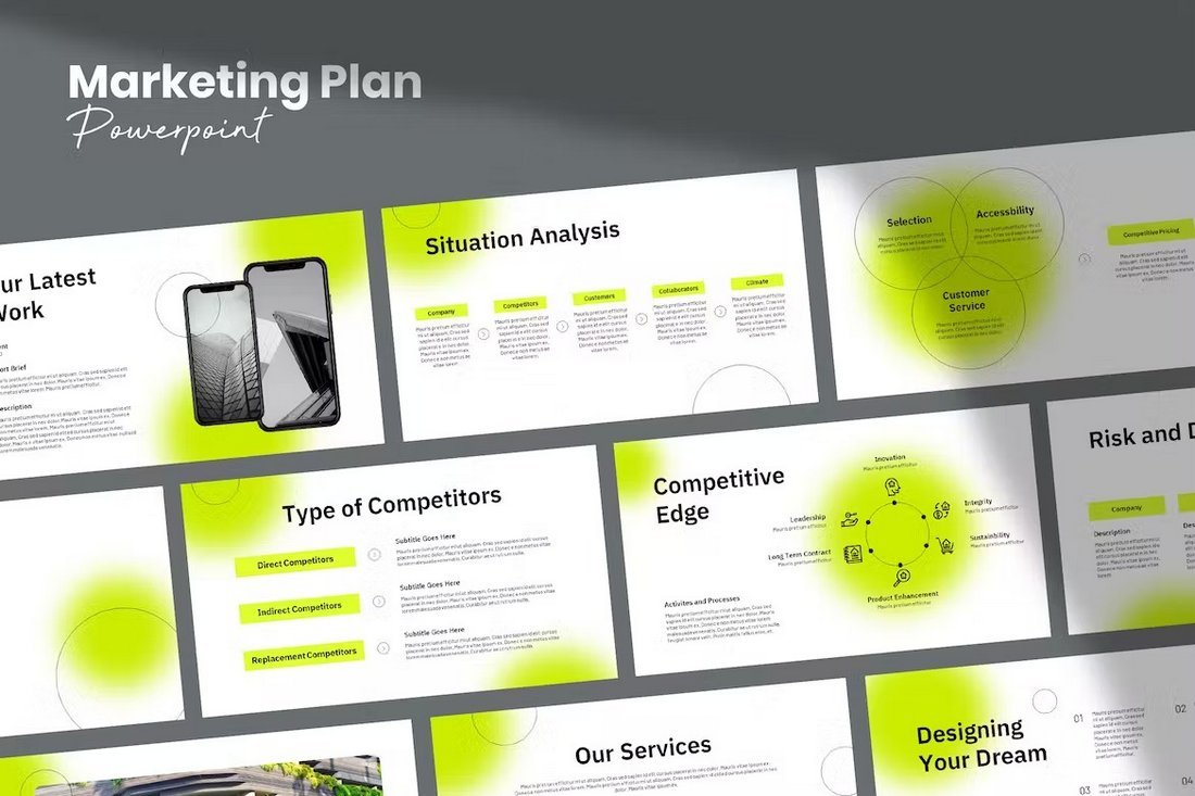 Stylish Marketing Plan Template for Powerpoint