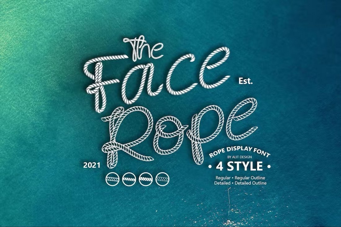 The Face Rope - Nautical Rope Font