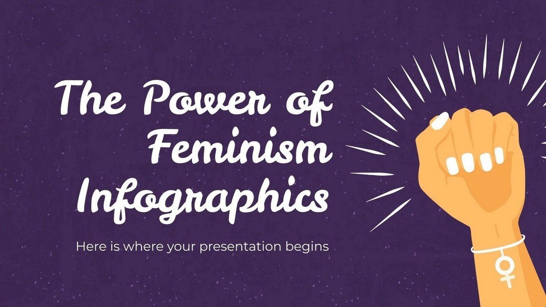 The Power of Feminism Infographics PowerPoint Template