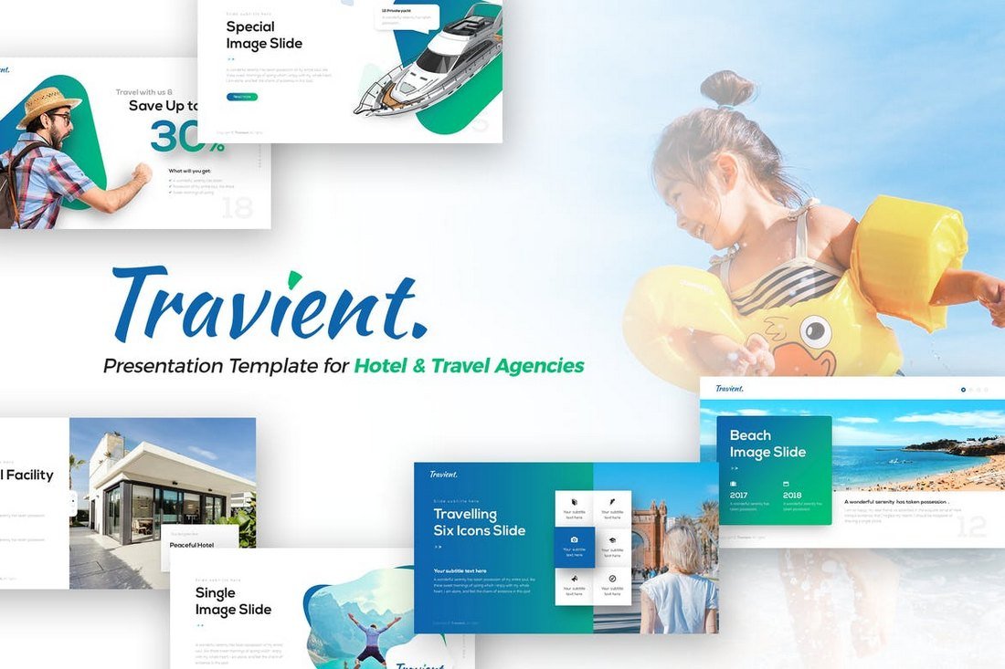 Travient Hotel & Travel Agency PowerPoint Template