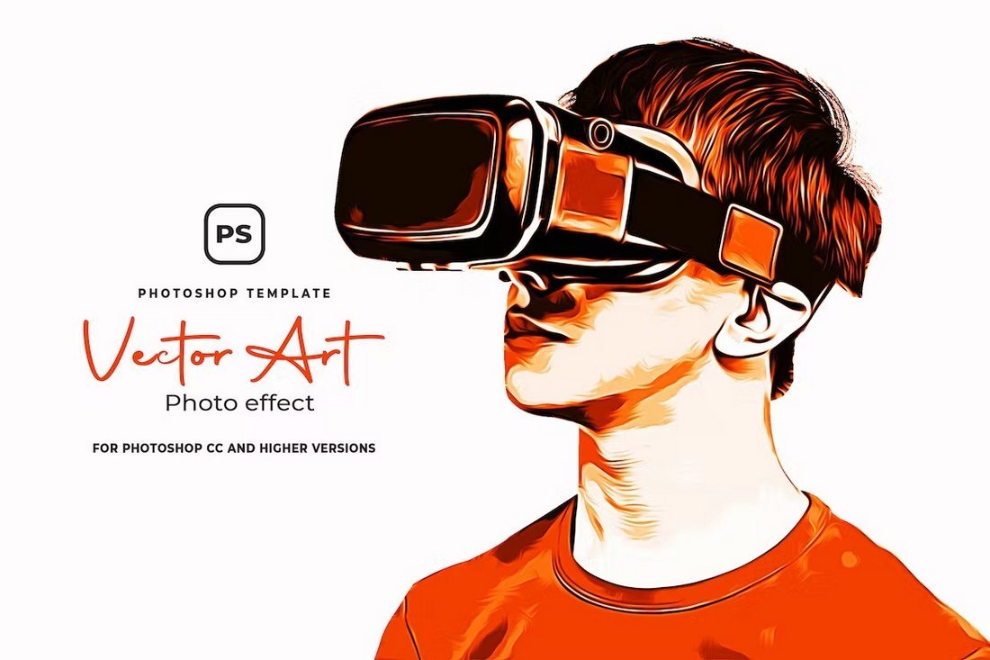 Vector Art Effect Photoshop PSD Template