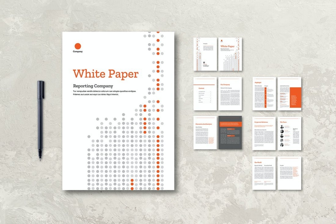 White Paper Company Report InDesign Template