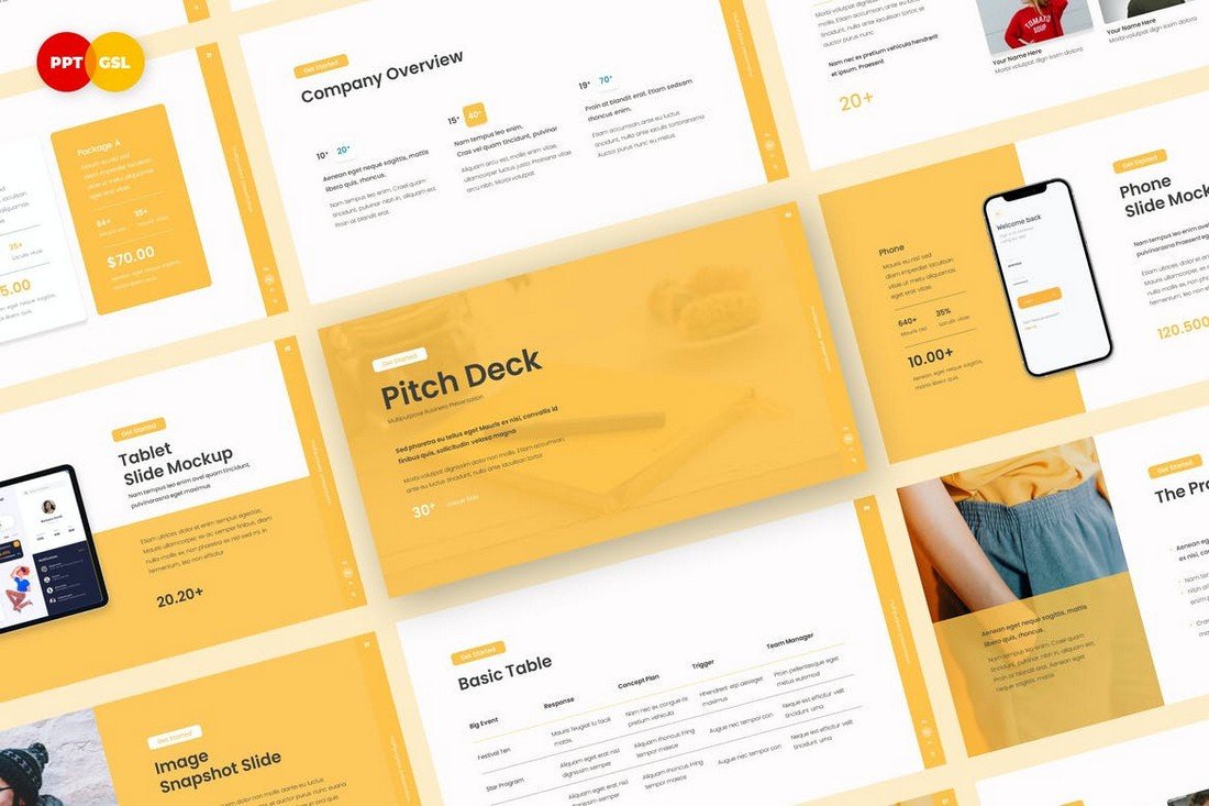 Yello - Pitch Deck PowerPoint Template
