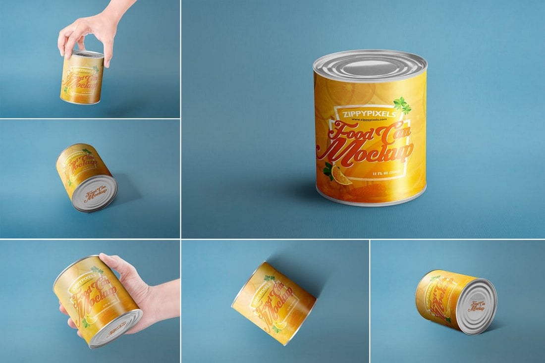 6 Can Packaging Mockups