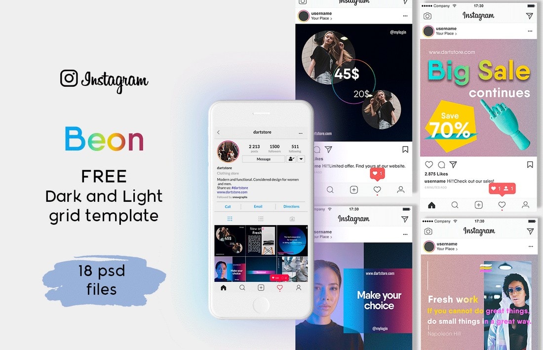Beon - Free Instagram Grid Template