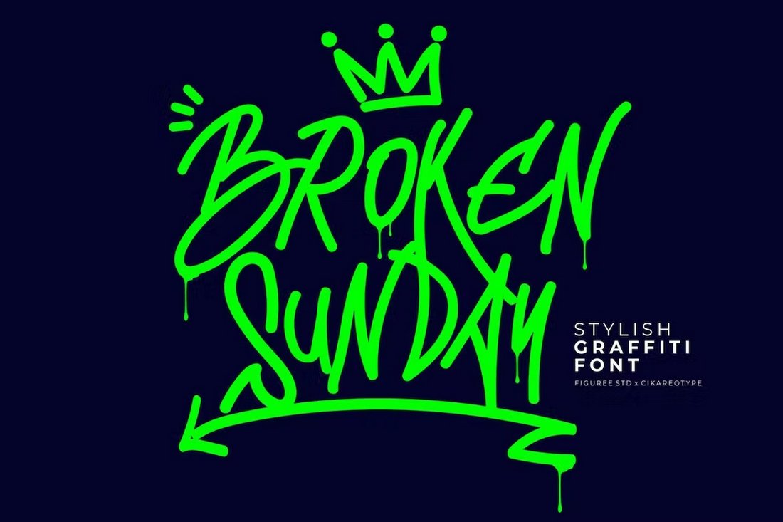 Broken Sunday - Stylish Graffiti Font for Procreate
